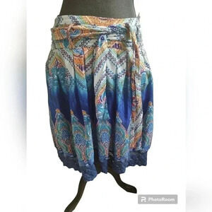 Mix Nouveau Boho Retro A-LineSkirt with Matching Belt Sash